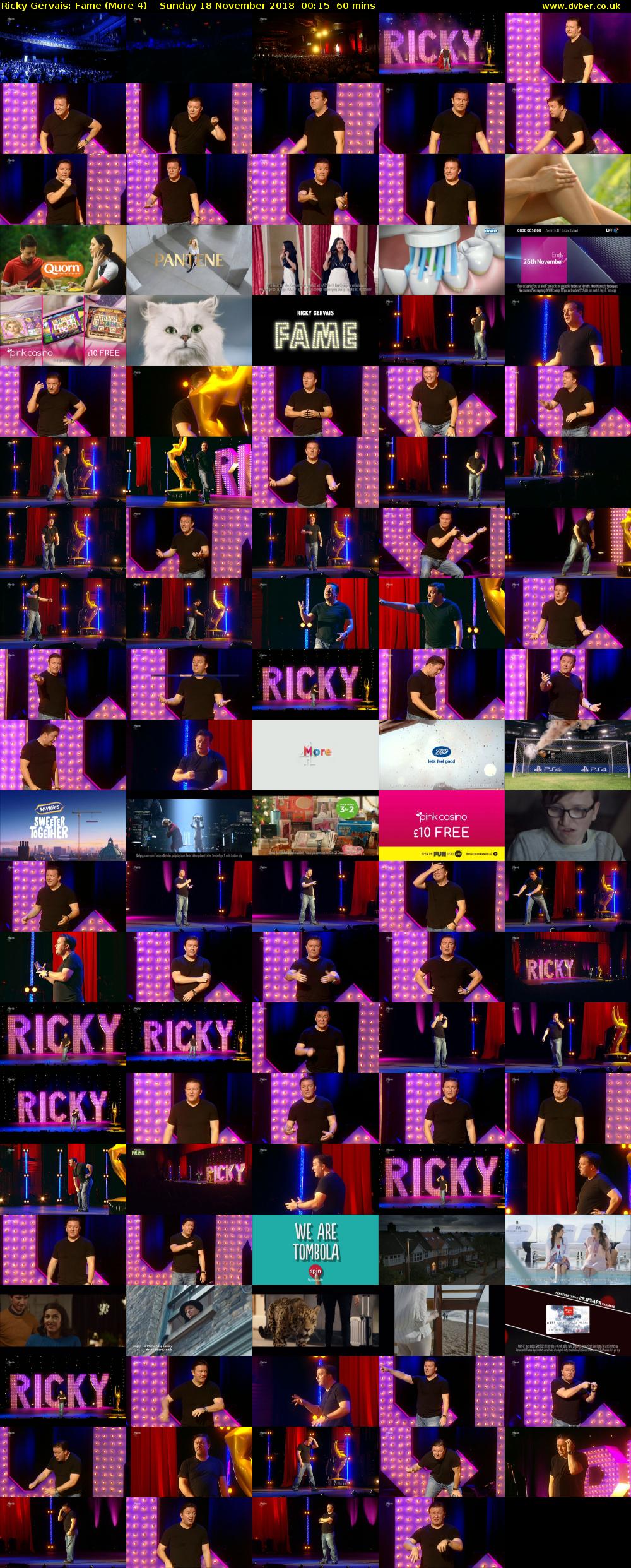 Ricky Gervais: Fame (More 4) Sunday 18 November 2018 00:15 - 01:15