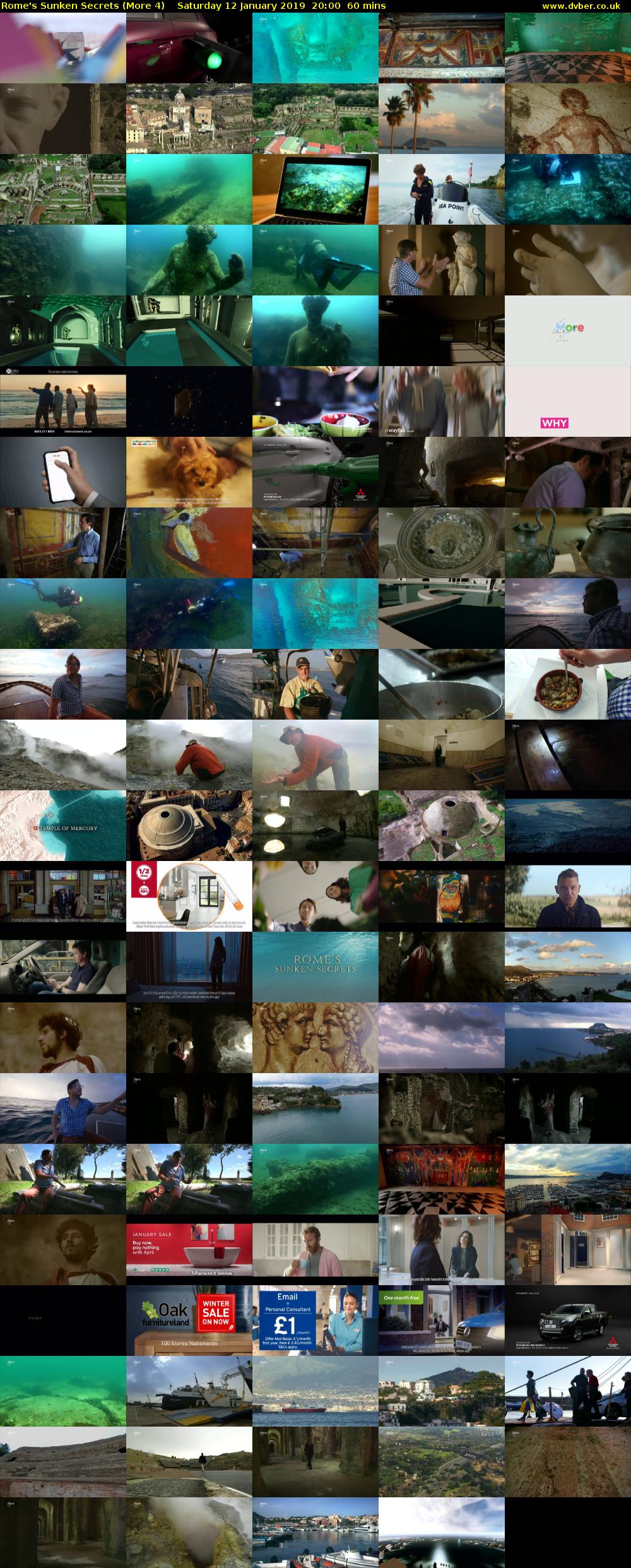 Rome's Sunken Secrets (More 4) Saturday 12 January 2019 20:00 - 21:00