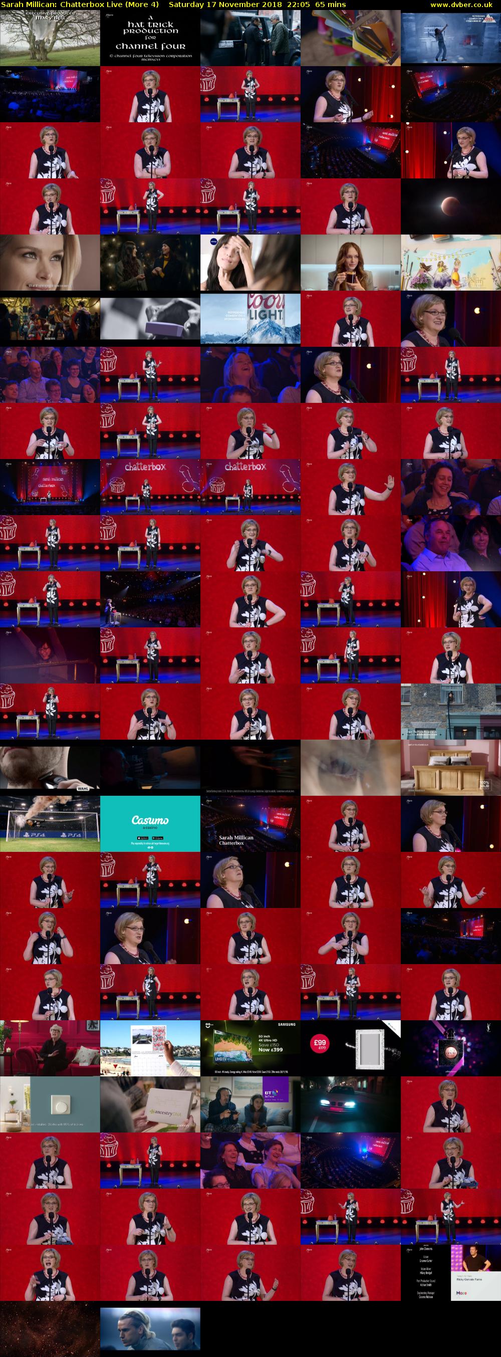 Sarah Millican: Chatterbox Live (More 4) Saturday 17 November 2018 22:05 - 23:10