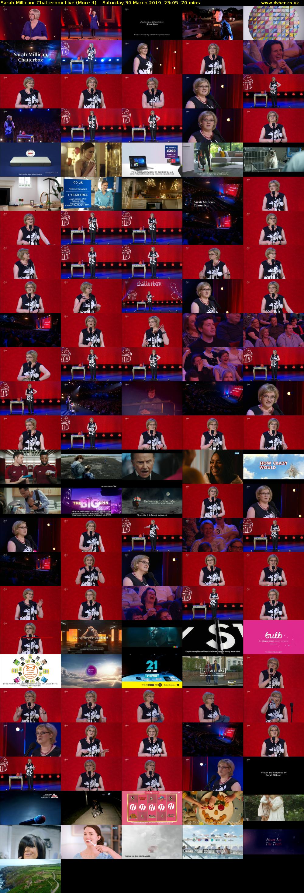 Sarah Millican: Chatterbox Live (More 4) Saturday 30 March 2019 23:05 - 00:15