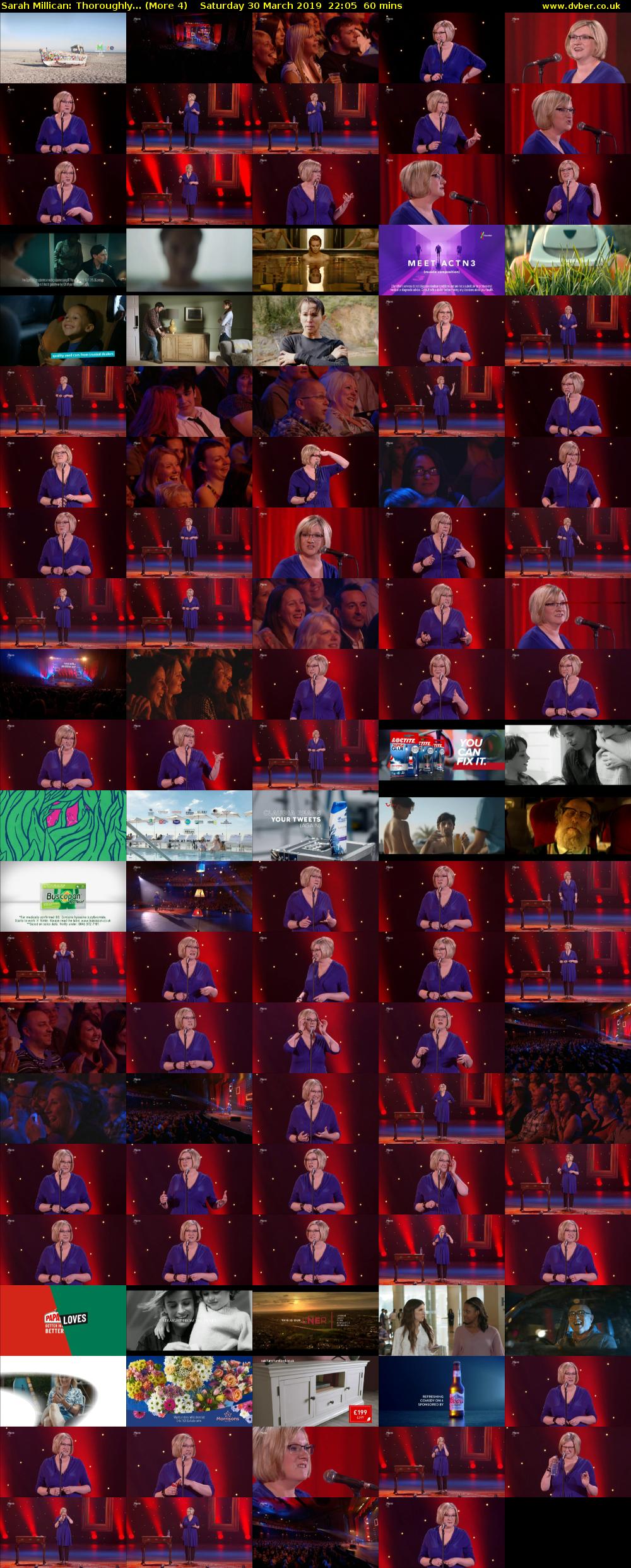 Sarah Millican: Thoroughly... (More 4) Saturday 30 March 2019 22:05 - 23:05