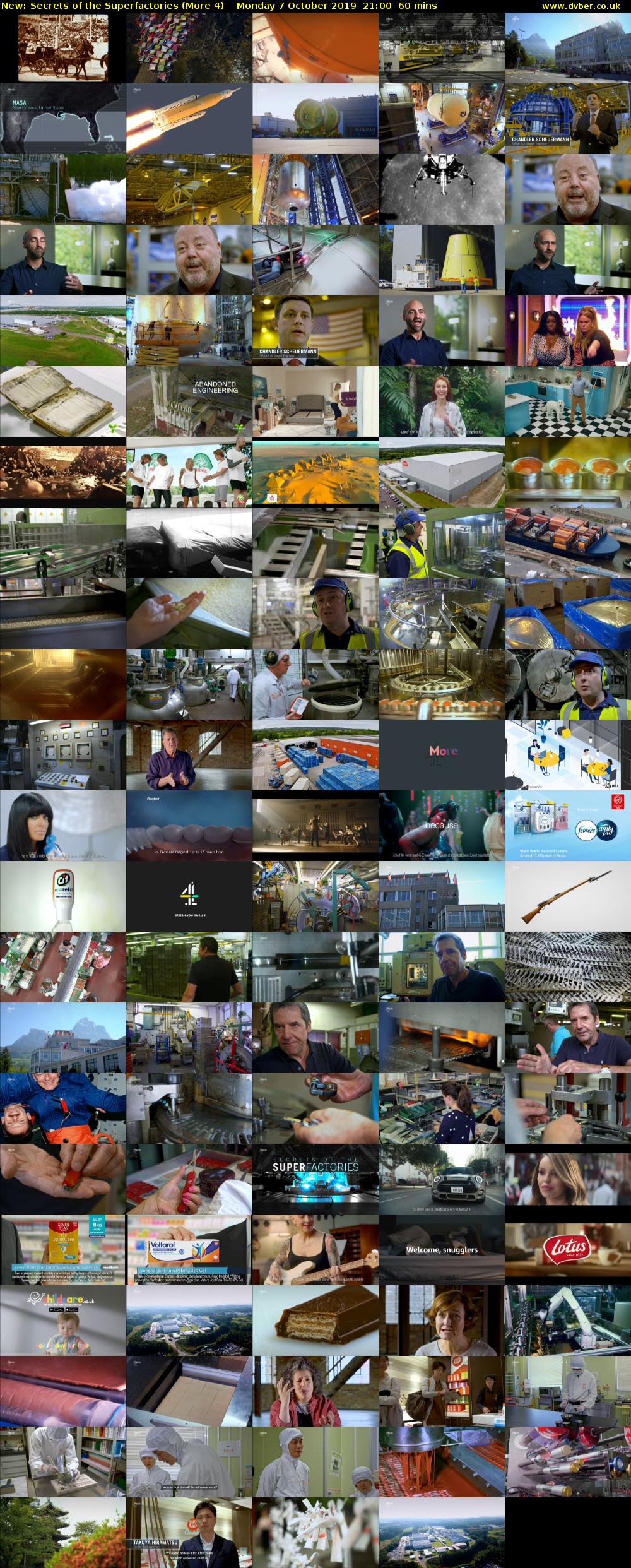 Secrets of the Superfactories (More 4) Monday 7 October 2019 21:00 - 22:00