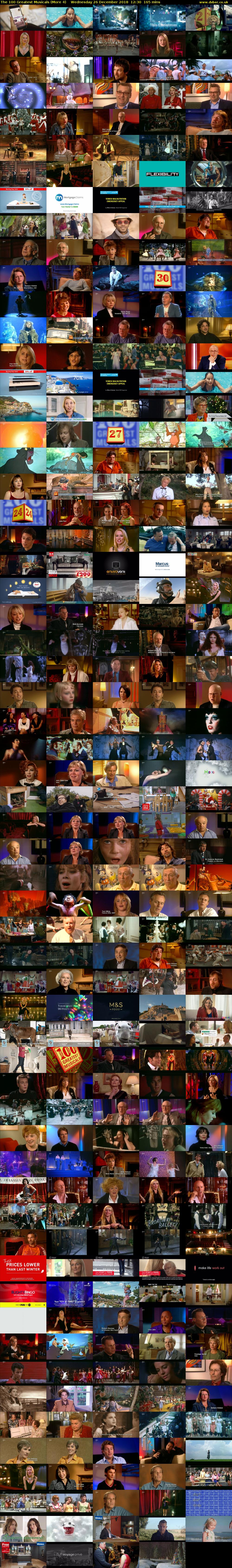 The 100 Greatest Musicals (More 4) Wednesday 26 December 2018 12:30 - 15:15