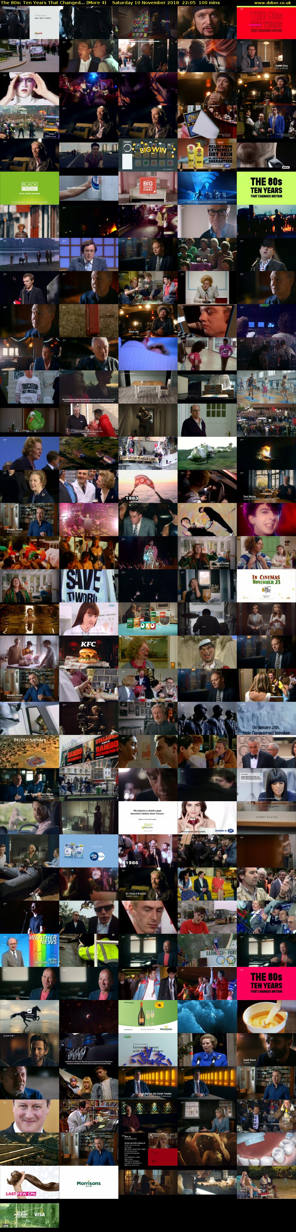 The 80s: Ten Years That Changed... (More 4) Saturday 10 November 2018 22:05 - 23:45