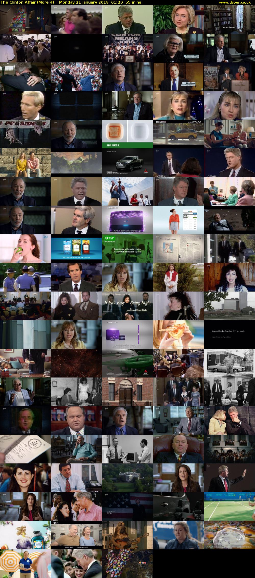 The Clinton Affair (More 4) Monday 21 January 2019 01:20 - 02:15