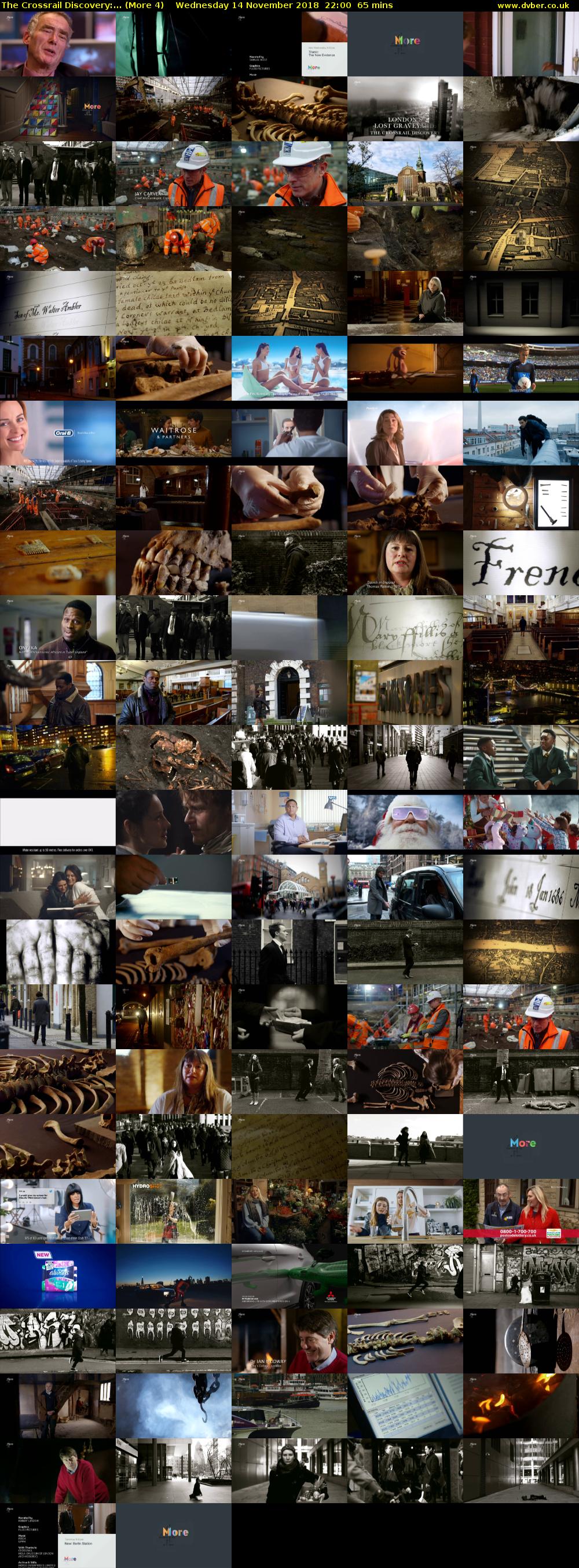 The Crossrail Discovery:... (More 4) Wednesday 14 November 2018 22:00 - 23:05