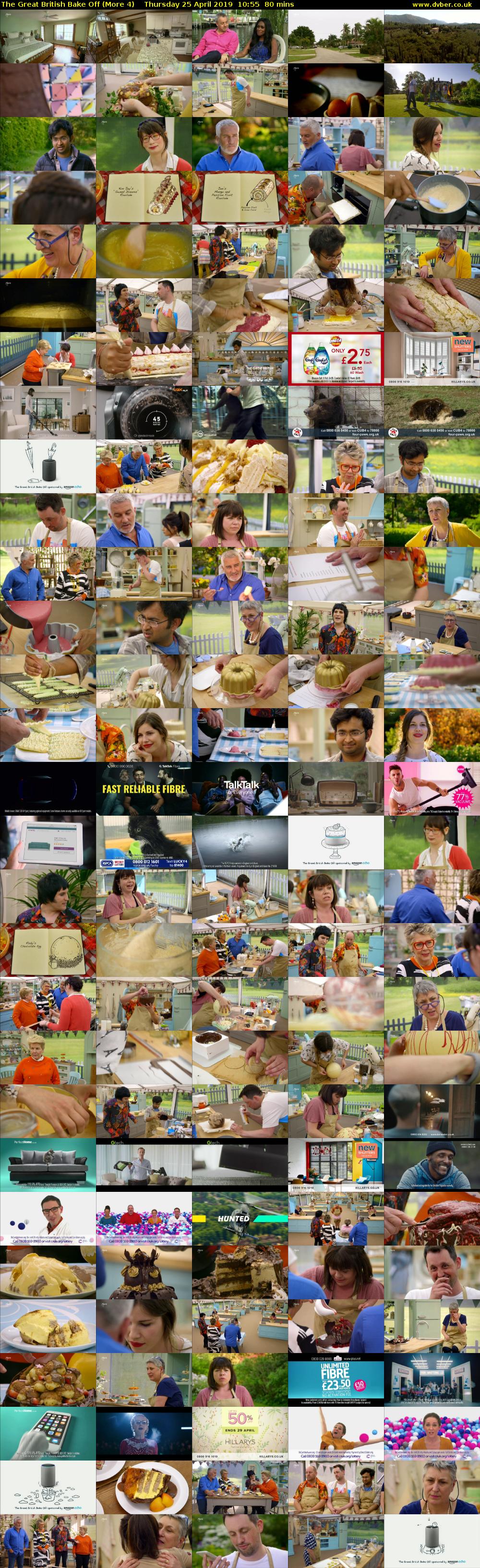 The Great British Bake Off (More 4) Thursday 25 April 2019 10:55 - 12:15