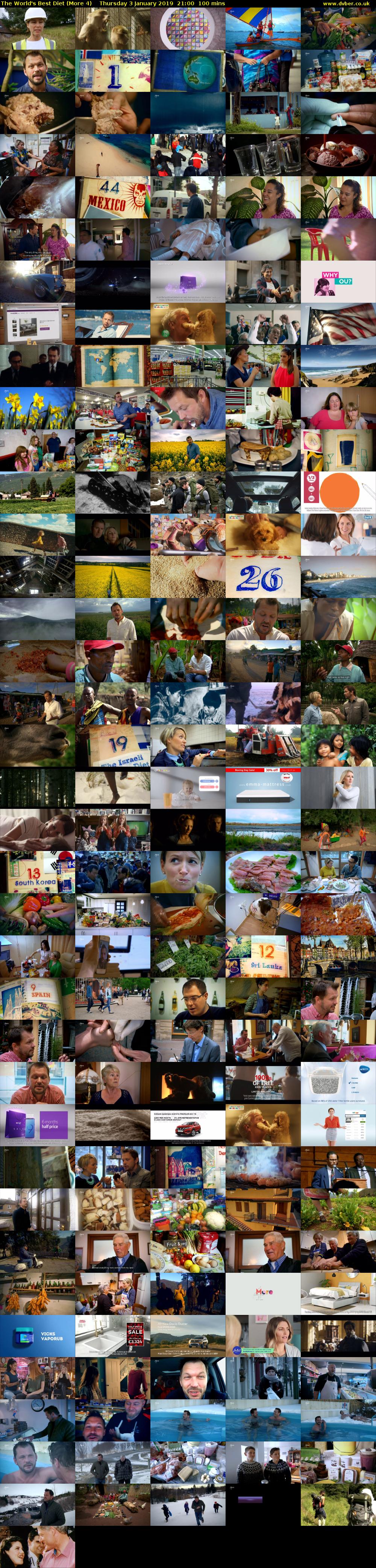 The World's Best Diet (More 4) Thursday 3 January 2019 21:00 - 22:40