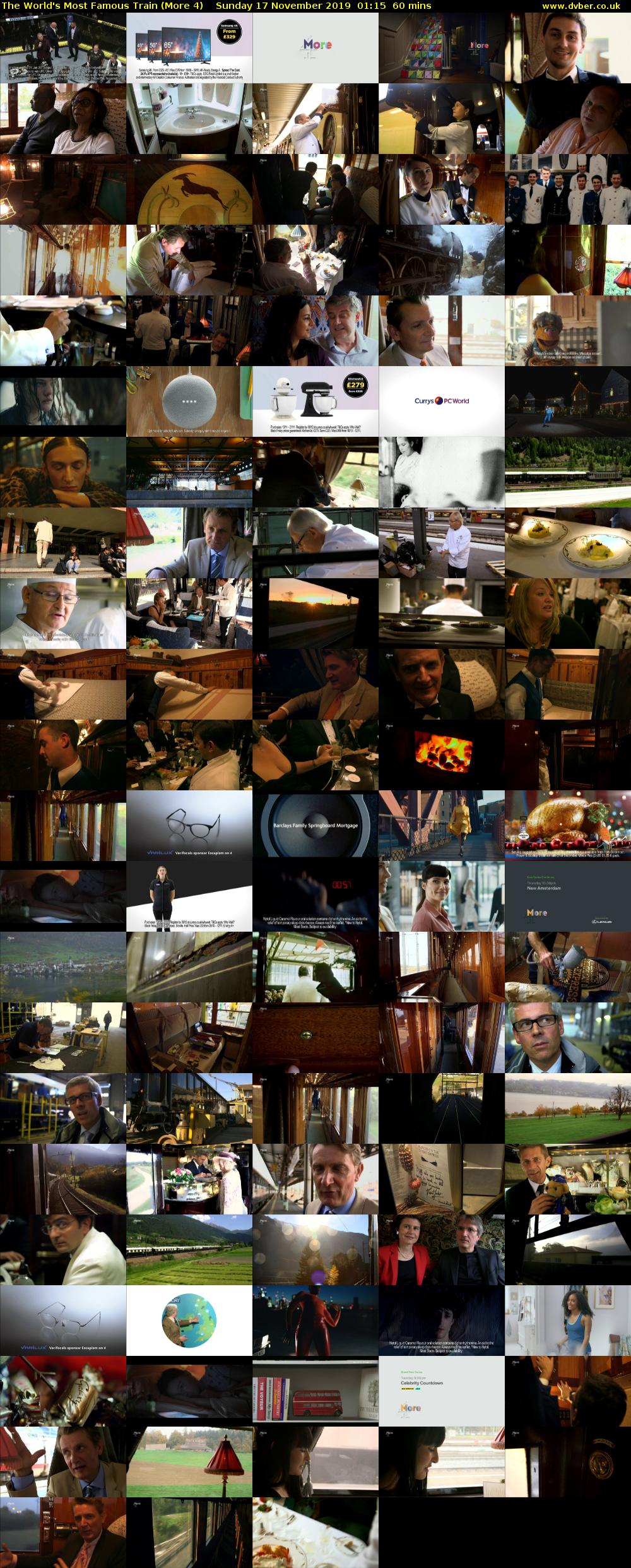 The World's Most Famous Train (More 4) Sunday 17 November 2019 01:15 - 02:15