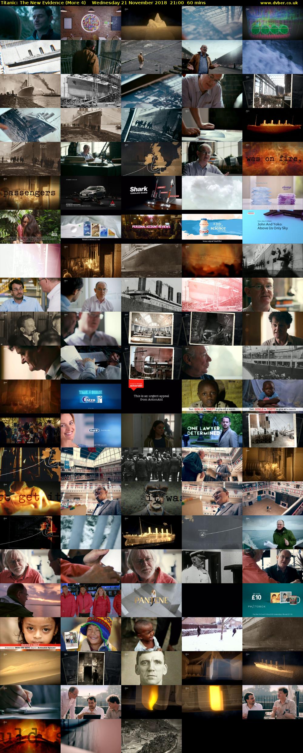 Titanic: The New Evidence (More 4) Wednesday 21 November 2018 21:00 - 22:00