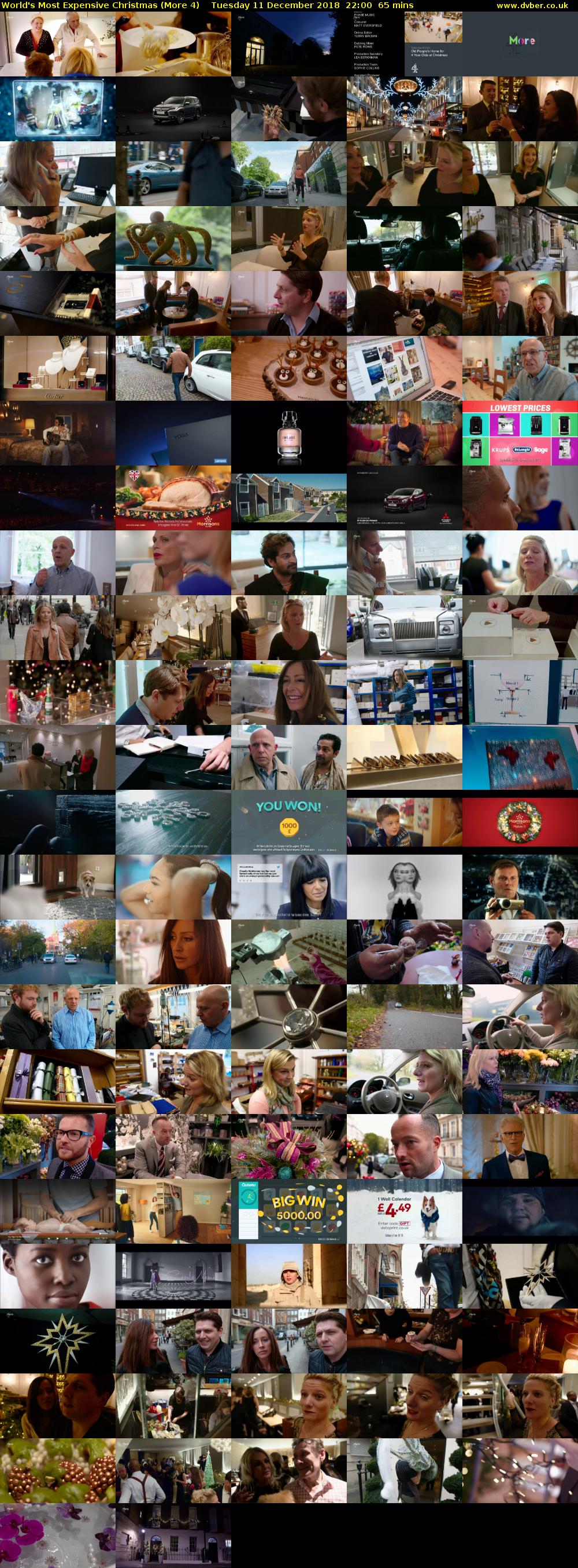 World's Most Expensive Christmas (More 4) Tuesday 11 December 2018 22:00 - 23:05