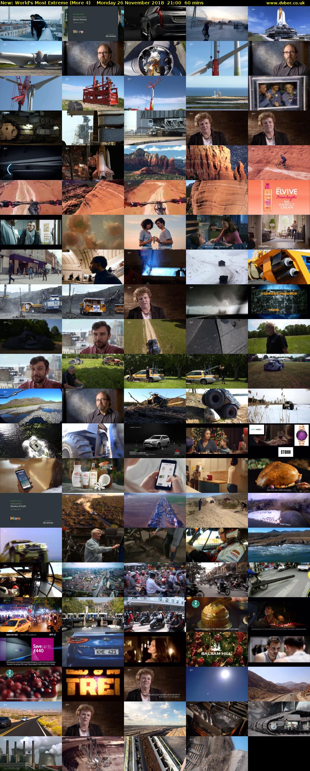 World's Most Extreme (More 4) Monday 26 November 2018 21:00 - 22:00