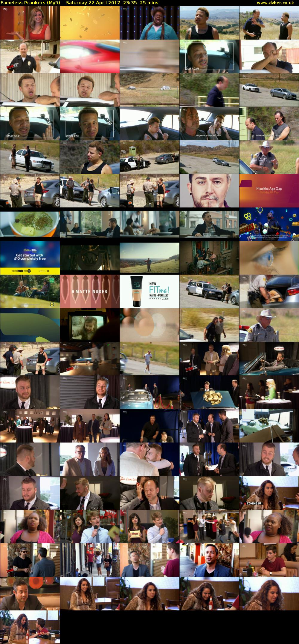 Fameless Prankers (My5) Saturday 22 April 2017 23:35 - 00:00