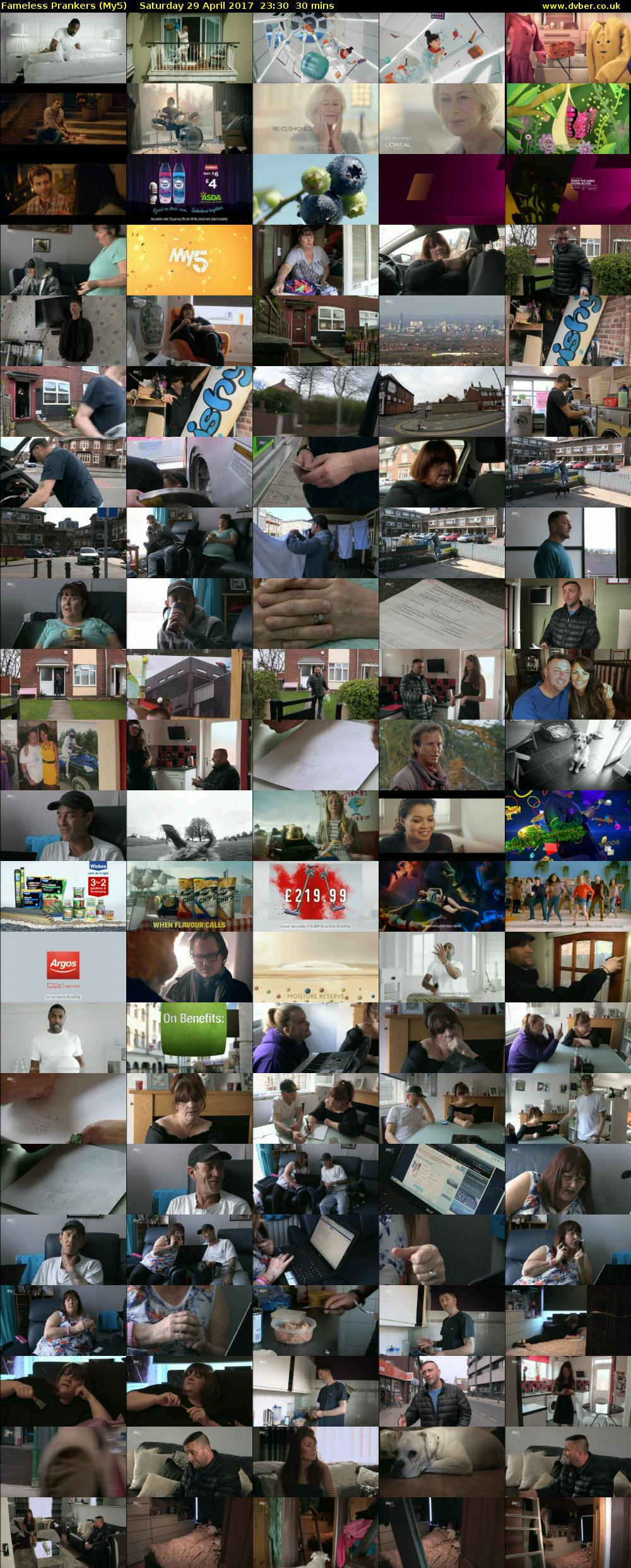 Fameless Prankers (My5) Saturday 29 April 2017 23:30 - 00:00