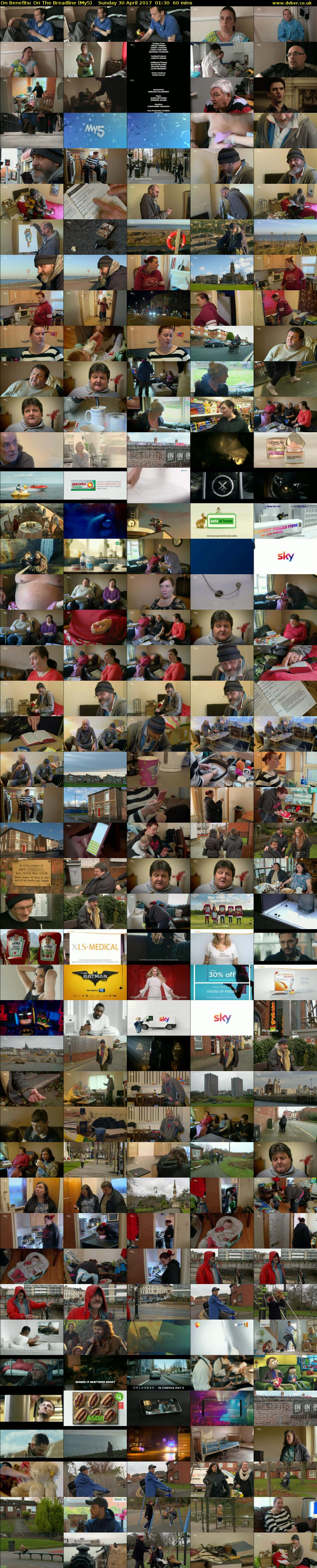 On Benefits: On The Breadline (My5) Sunday 30 April 2017 01:30 - 02:30
