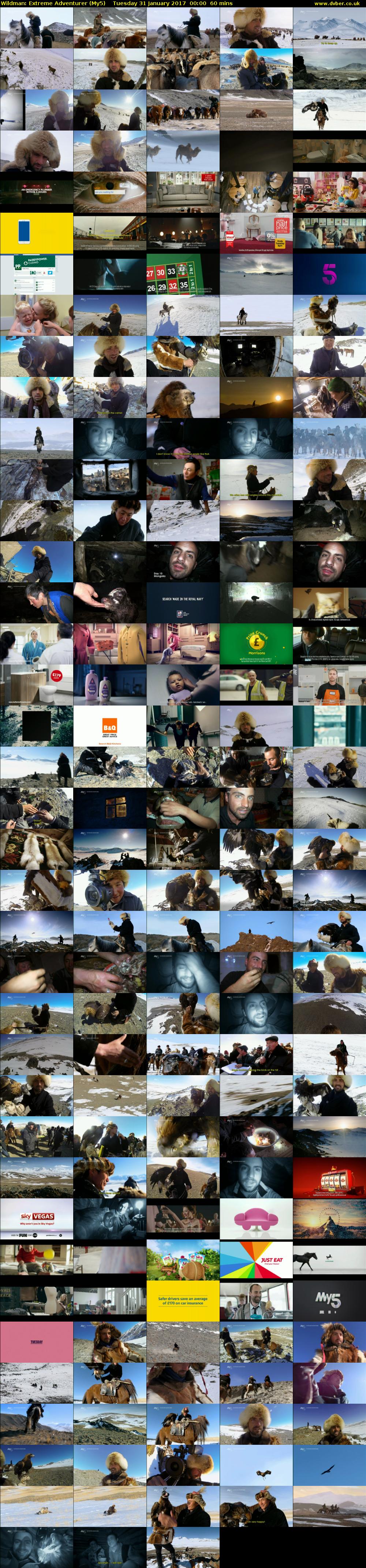 Wildman: Extreme Adventurer (My5) Tuesday 31 January 2017 00:00 - 01:00