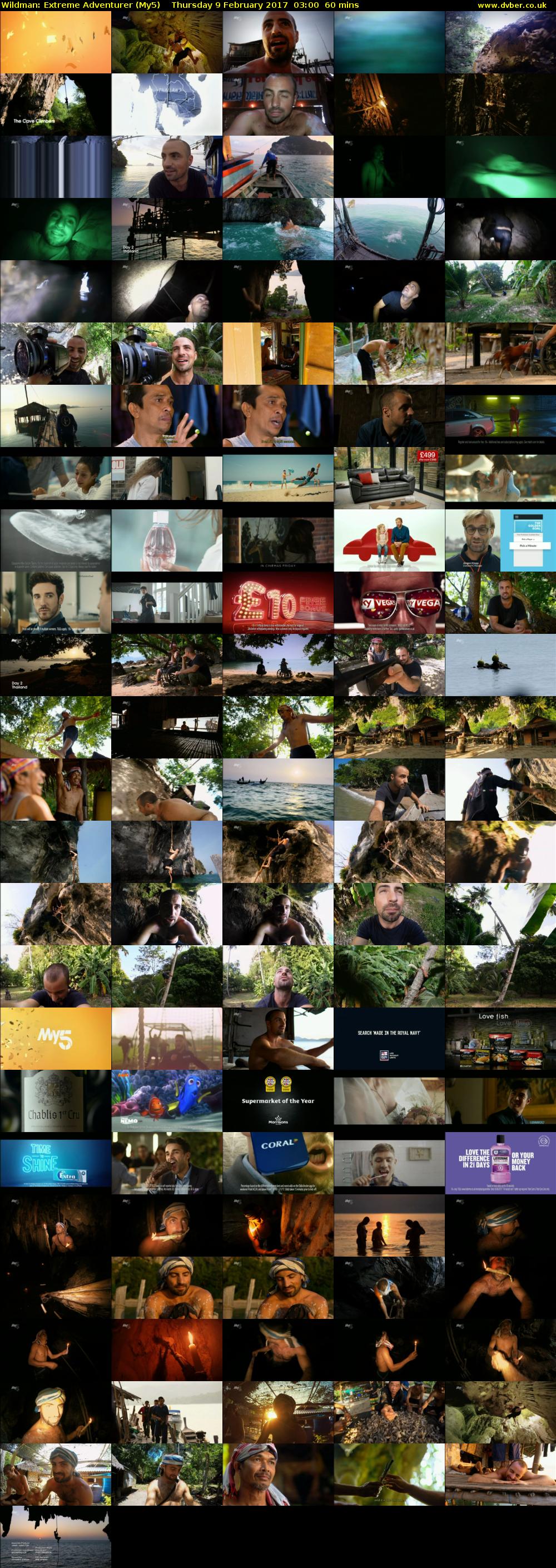 Wildman: Extreme Adventurer (My5) Thursday 9 February 2017 03:00 - 04:00