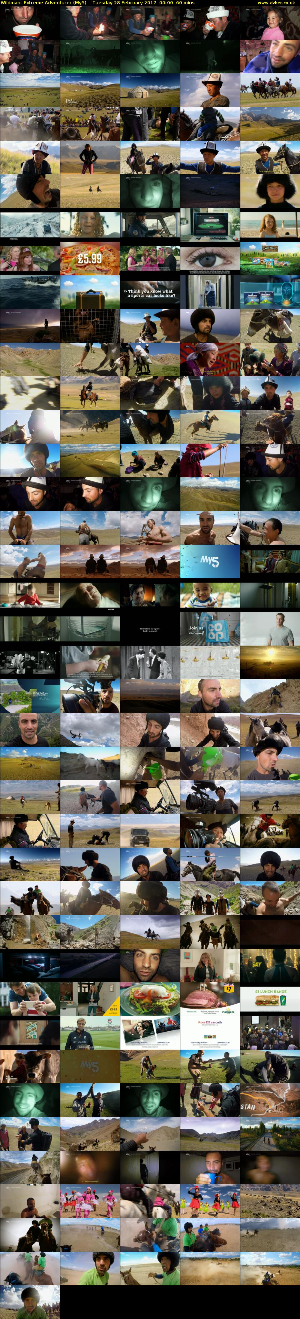 Wildman: Extreme Adventurer (My5) Tuesday 28 February 2017 00:00 - 01:00