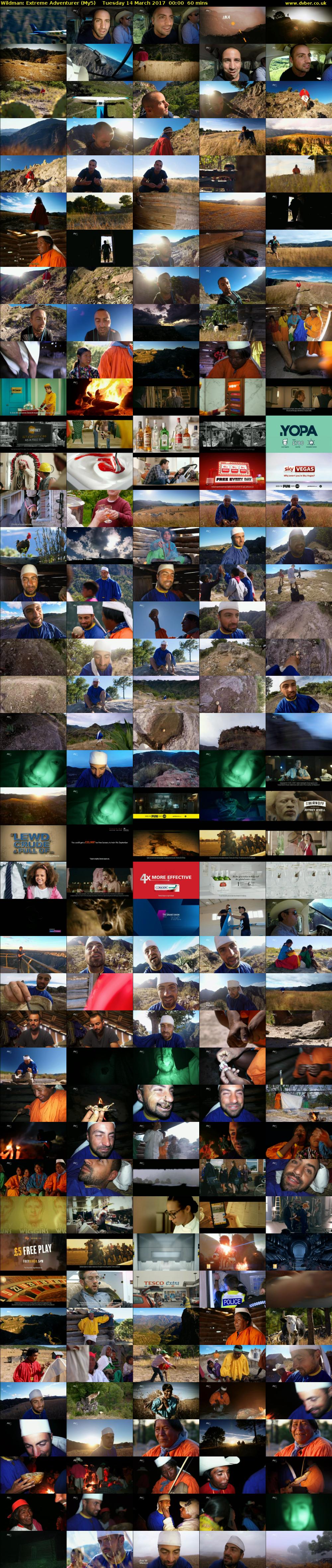 Wildman: Extreme Adventurer (My5) Tuesday 14 March 2017 00:00 - 01:00