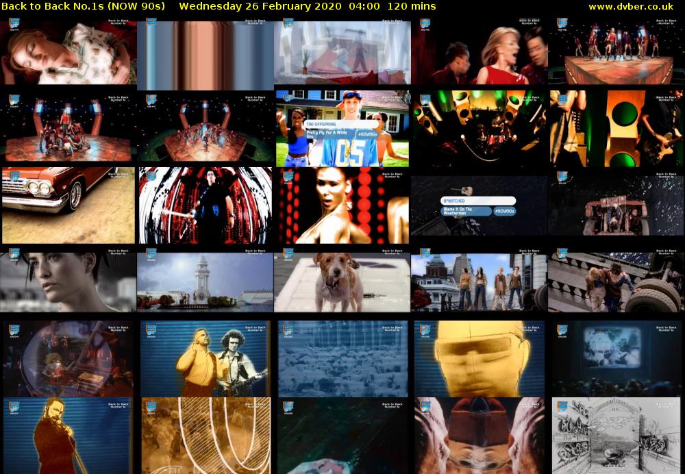 Back to Back No.1s (NOW 90s) Wednesday 26 February 2020 04:00 - 06:00