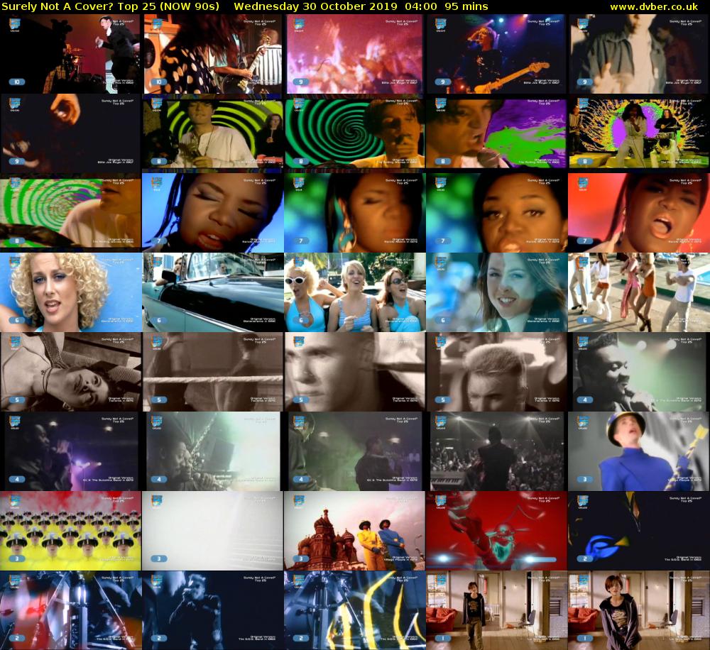 Surely Not A Cover? Top 25 (NOW 90s) Wednesday 30 October 2019 04:00 - 05:35