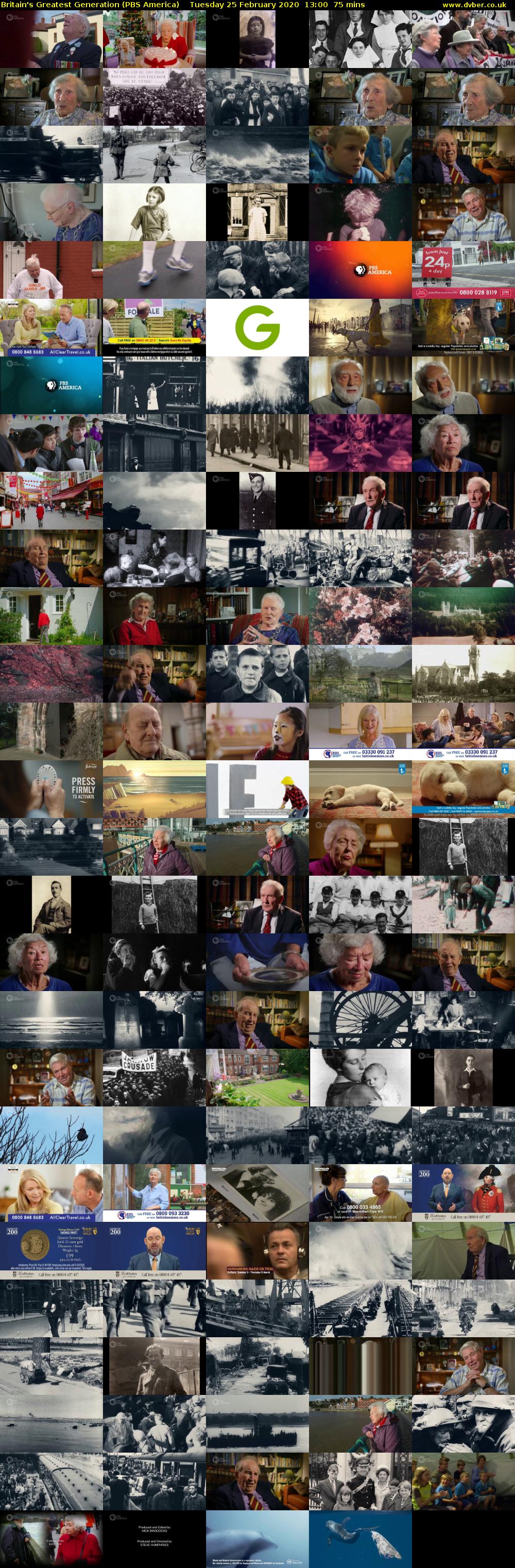 Britain's Greatest Generation (PBS America) Tuesday 25 February 2020 13:00 - 14:15