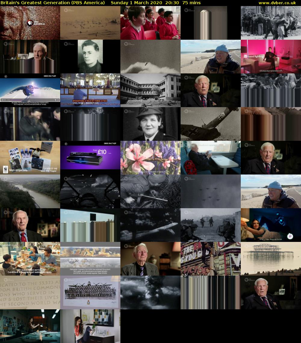 Britain's Greatest Generation (PBS America) Sunday 1 March 2020 20:30 - 21:45
