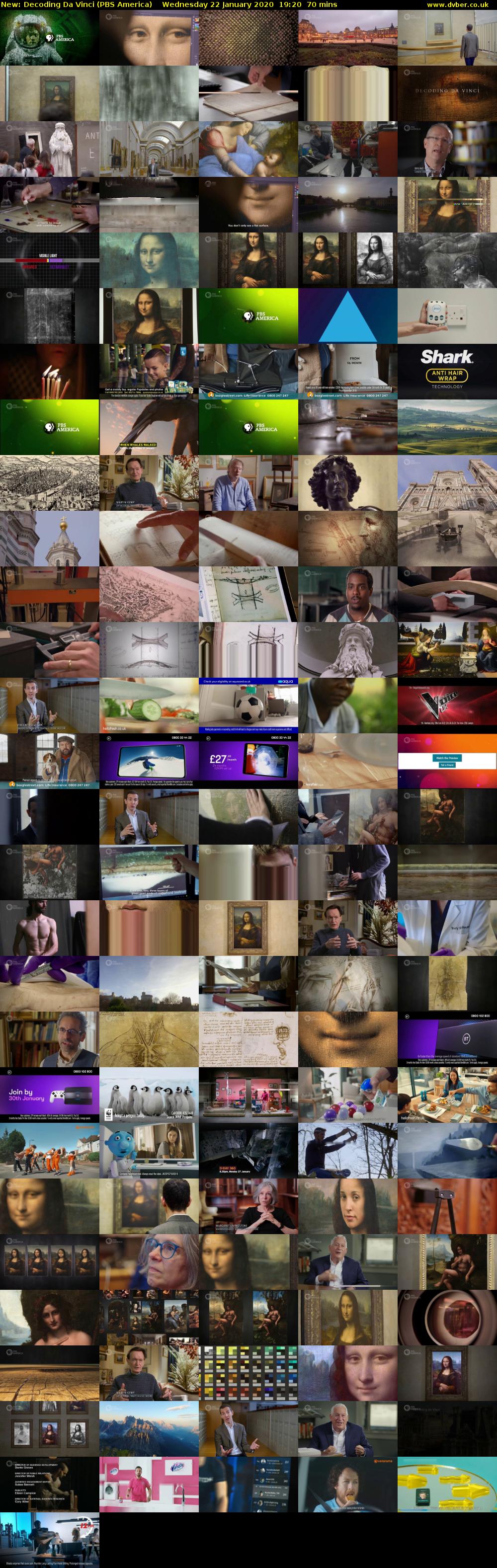 Decoding Da Vinci (PBS America) Wednesday 22 January 2020 19:20 - 20:30