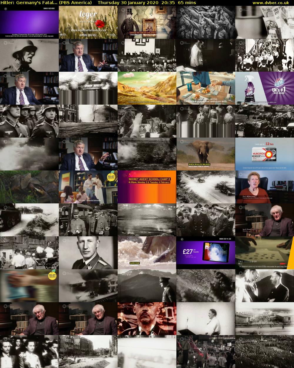 Hitler: Germany's Fatal... (PBS America) Thursday 30 January 2020 20:35 - 21:40