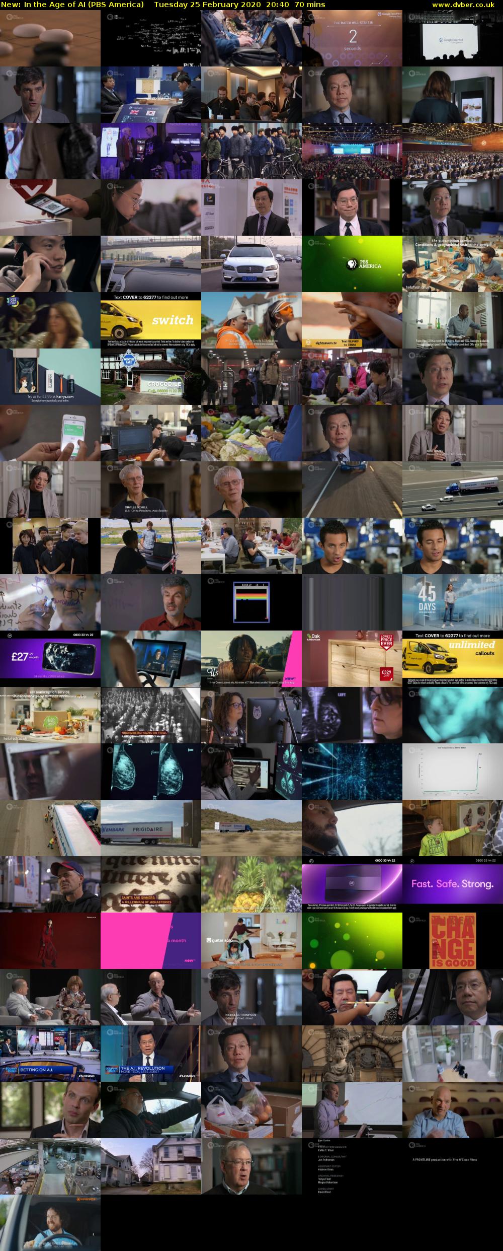 In the Age of AI (PBS America) Tuesday 25 February 2020 20:40 - 21:50