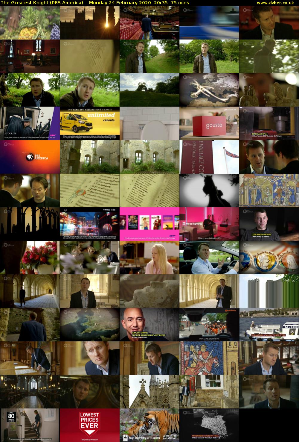 The Greatest Knight (PBS America) Monday 24 February 2020 20:35 - 21:50