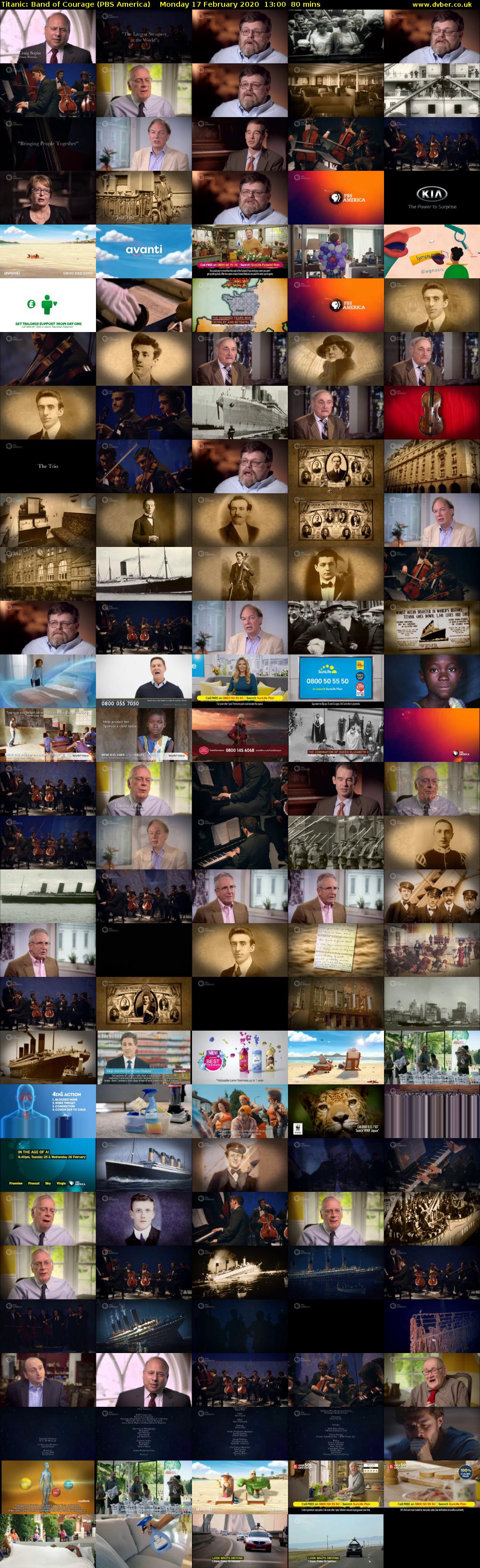 Titanic: Band of Courage (PBS America) Monday 17 February 2020 13:00 - 14:20