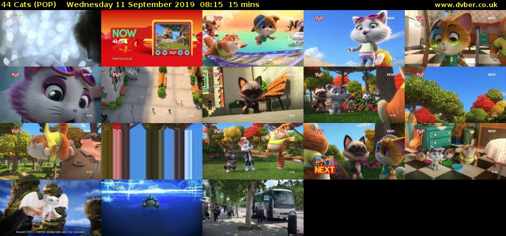 44 Cats (POP) Wednesday 11 September 2019 08:15 - 08:30