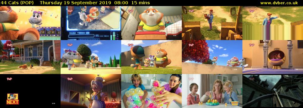 44 Cats (POP) Thursday 19 September 2019 08:00 - 08:15