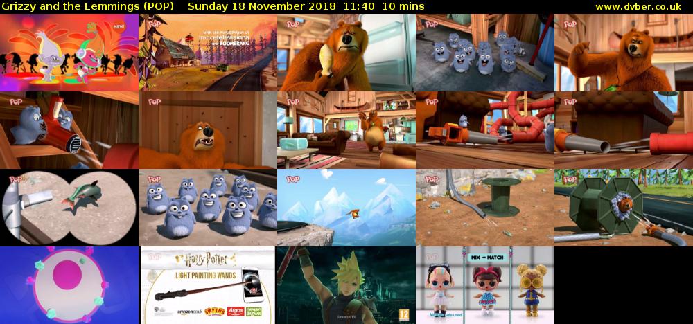 Grizzy and the Lemmings (POP) Sunday 18 November 2018 11:40 - 11:50
