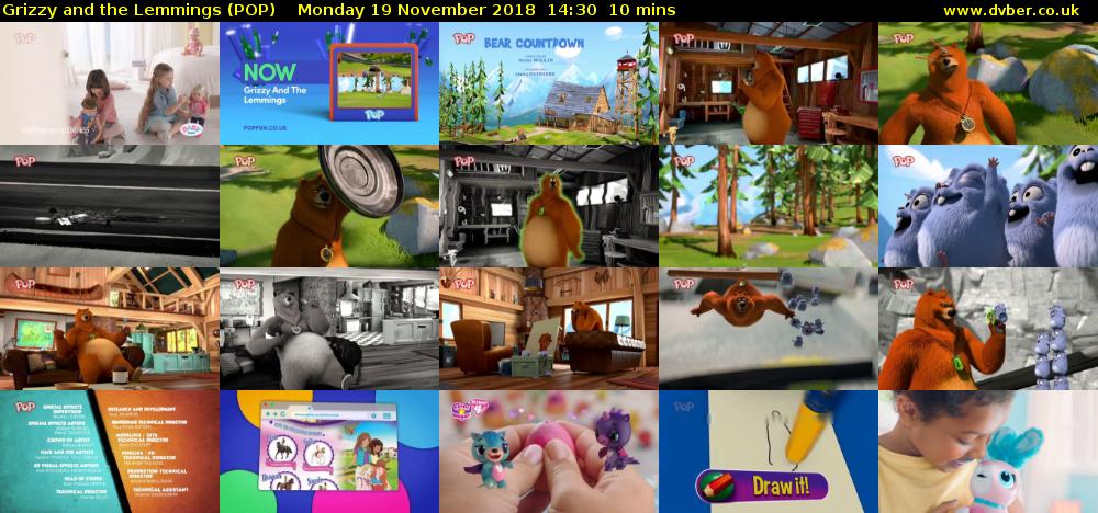 Grizzy and the Lemmings (POP) Monday 19 November 2018 14:30 - 14:40