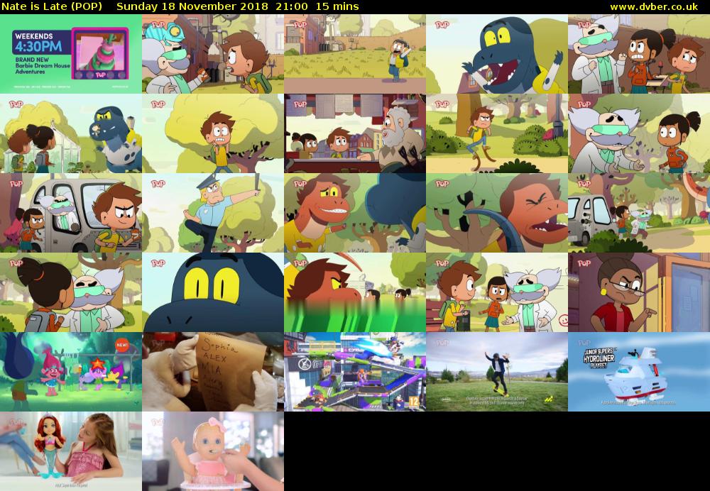 Nate is Late (POP) Sunday 18 November 2018 21:00 - 21:15