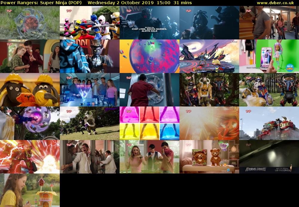Power Rangers: Super Ninja (POP) Wednesday 2 October 2019 15:00 - 15:31