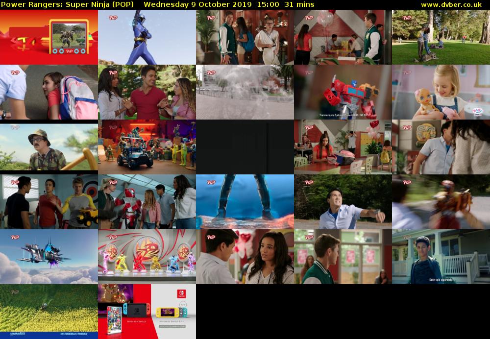 Power Rangers: Super Ninja (POP) Wednesday 9 October 2019 15:00 - 15:31