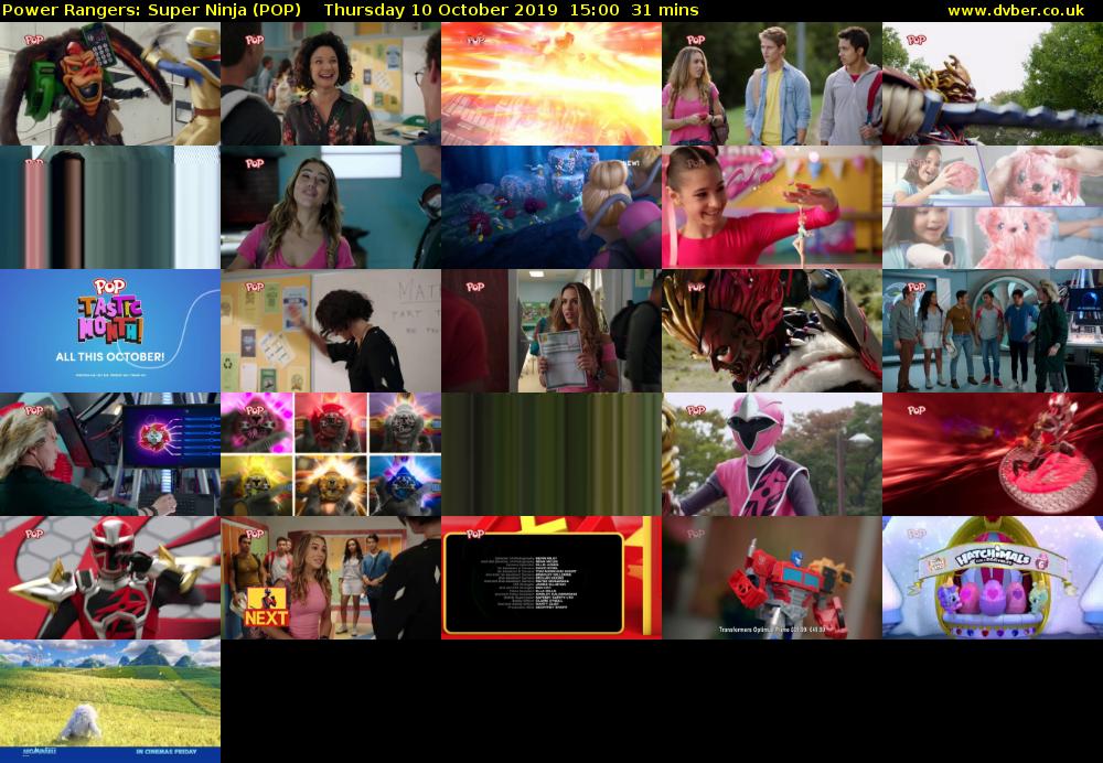 Power Rangers: Super Ninja (POP) Thursday 10 October 2019 15:00 - 15:31