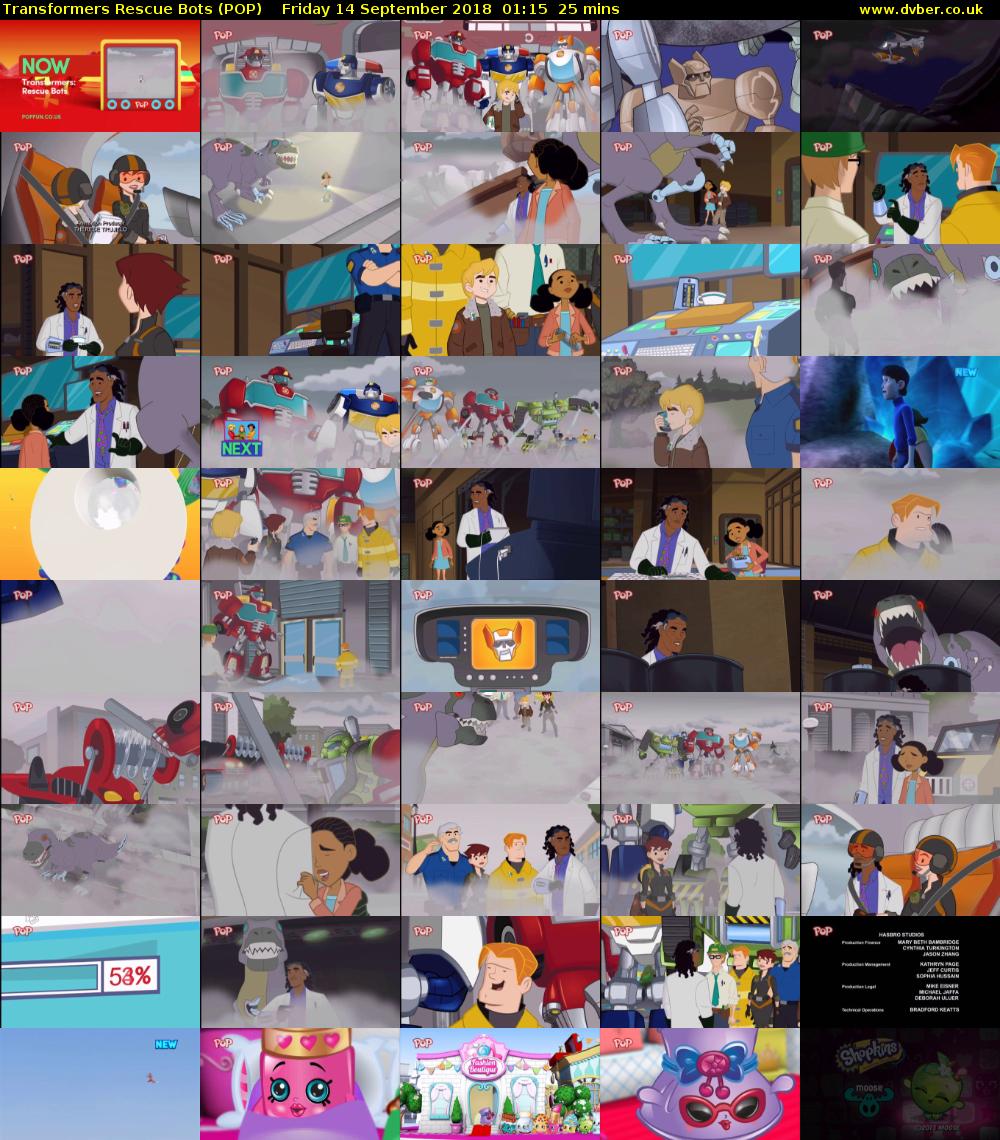 Transformers Rescue Bots (POP) Friday 14 September 2018 01:15 - 01:40