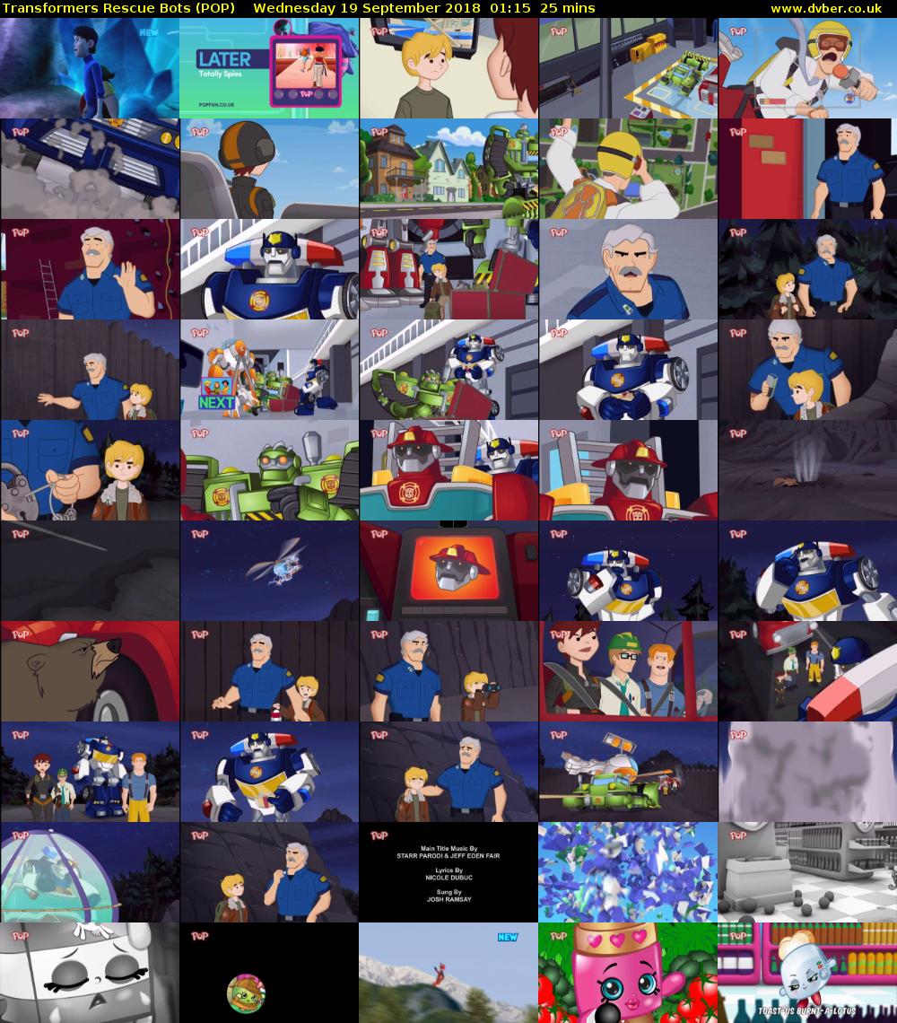 Transformers Rescue Bots (POP) Wednesday 19 September 2018 01:15 - 01:40