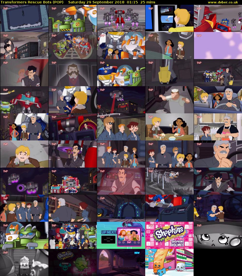 Transformers Rescue Bots (POP) Saturday 29 September 2018 01:15 - 01:40