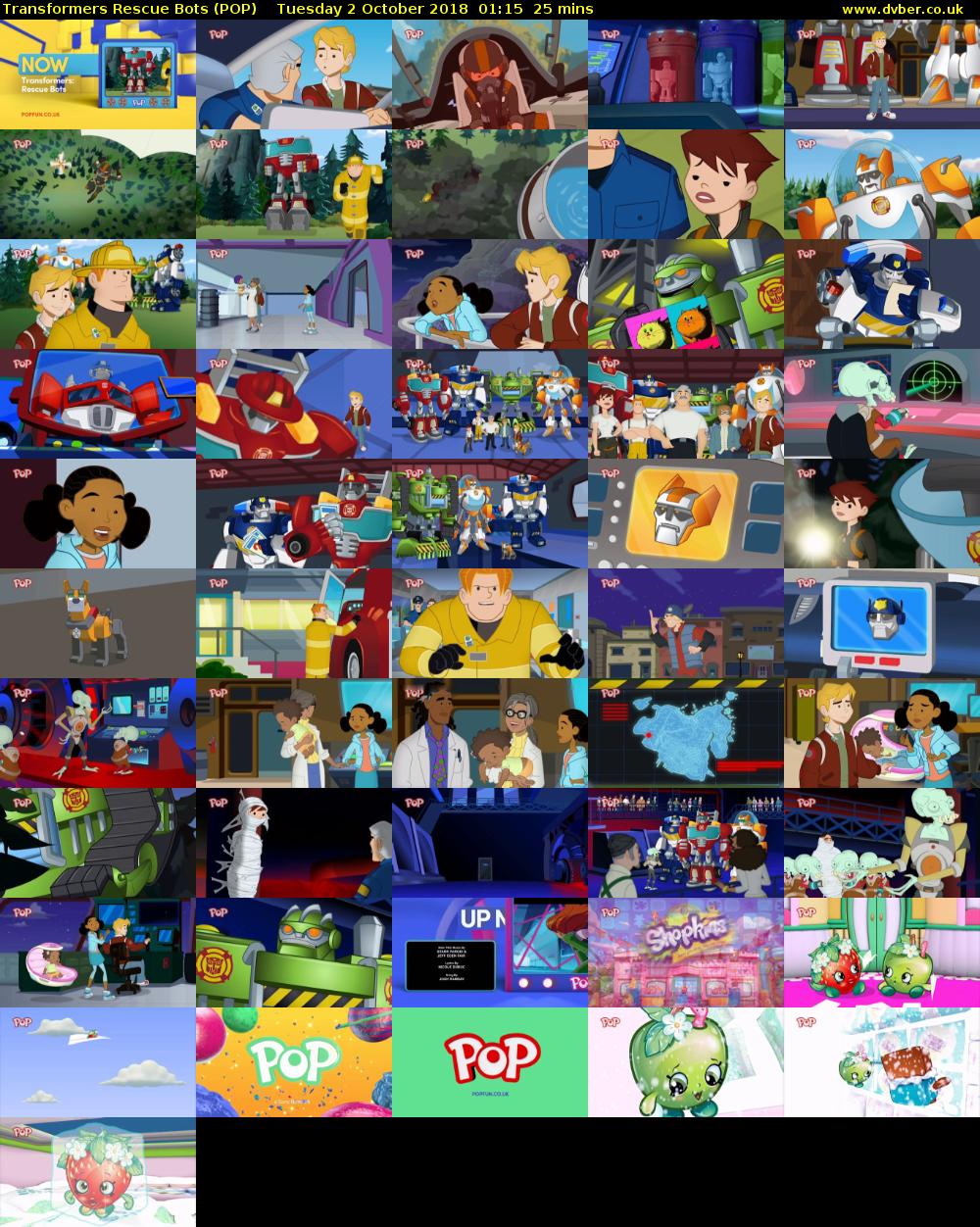 Transformers Rescue Bots (POP) Tuesday 2 October 2018 01:15 - 01:40
