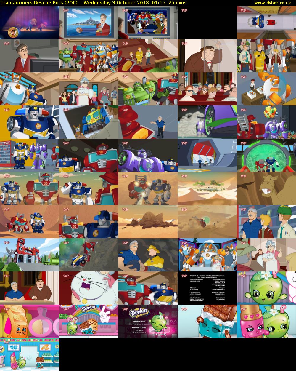 Transformers Rescue Bots (POP) Wednesday 3 October 2018 01:15 - 01:40