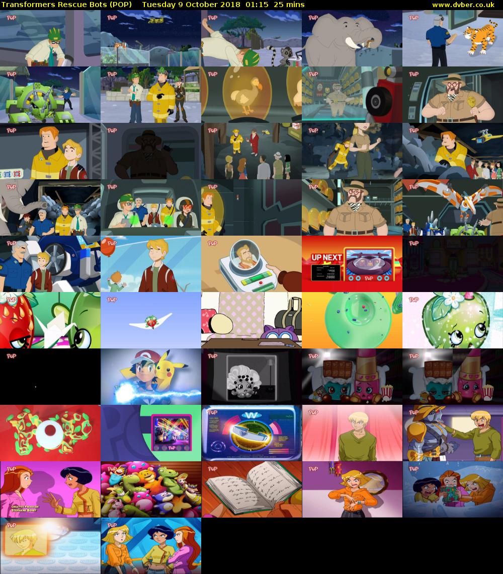 Transformers Rescue Bots (POP) Tuesday 9 October 2018 01:15 - 01:40