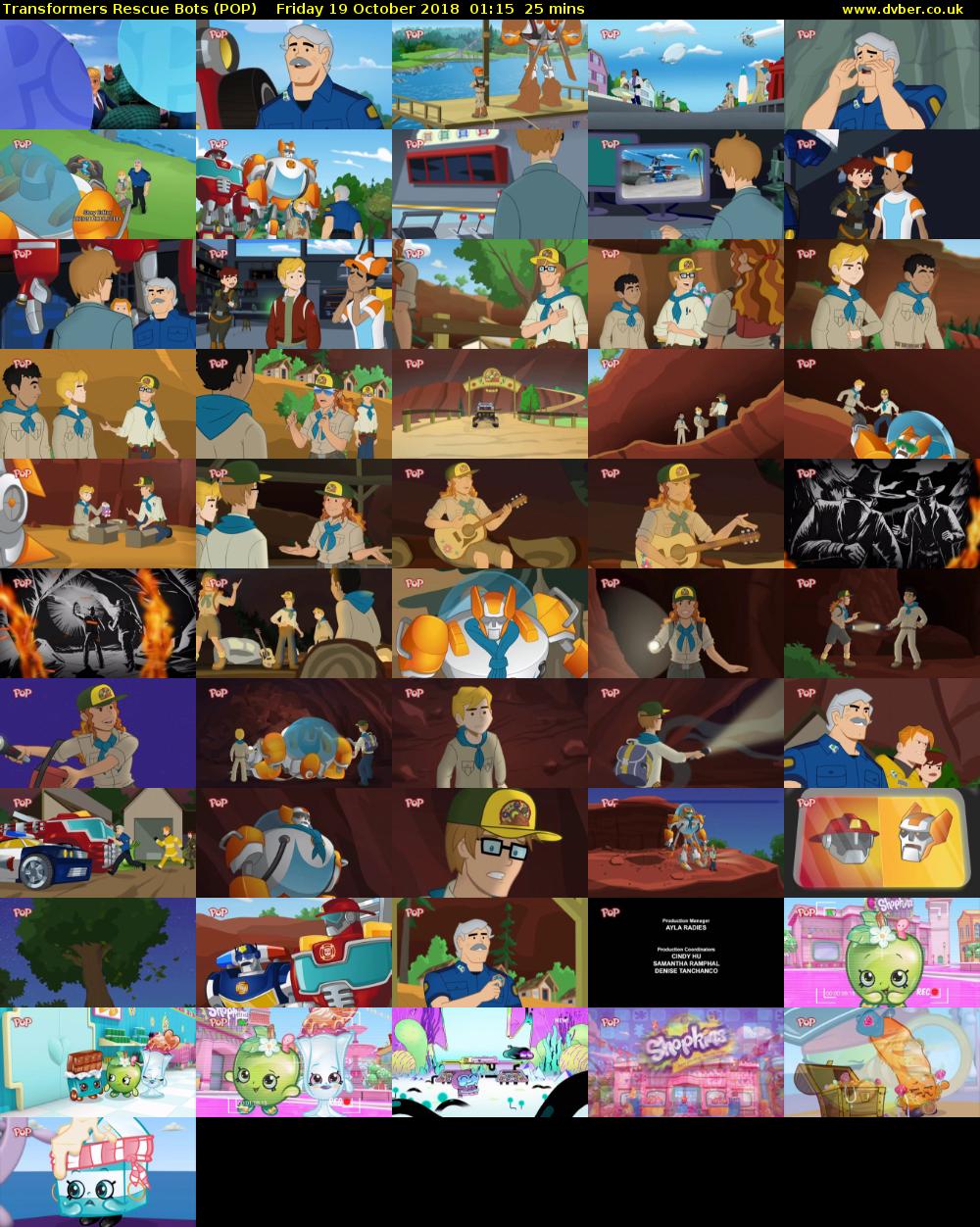 Transformers Rescue Bots (POP) Friday 19 October 2018 01:15 - 01:40