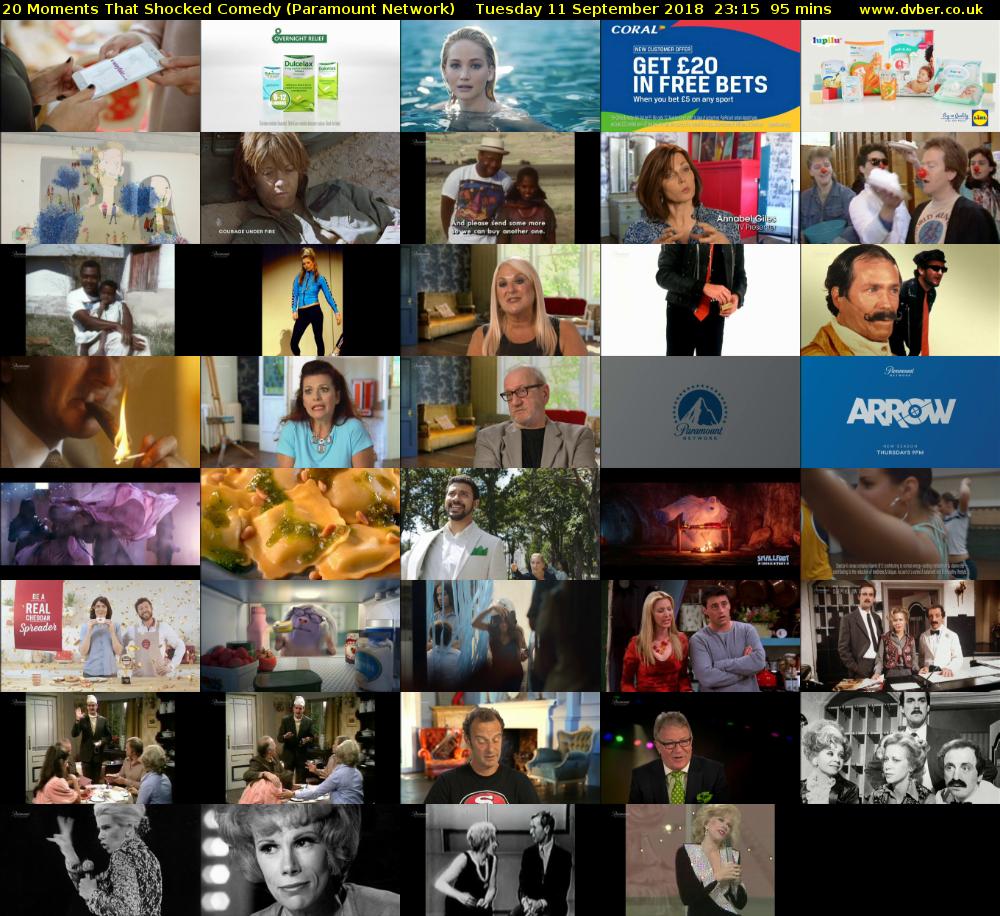 20 Moments That Shocked Comedy (Paramount Network) Tuesday 11 September 2018 23:15 - 00:50