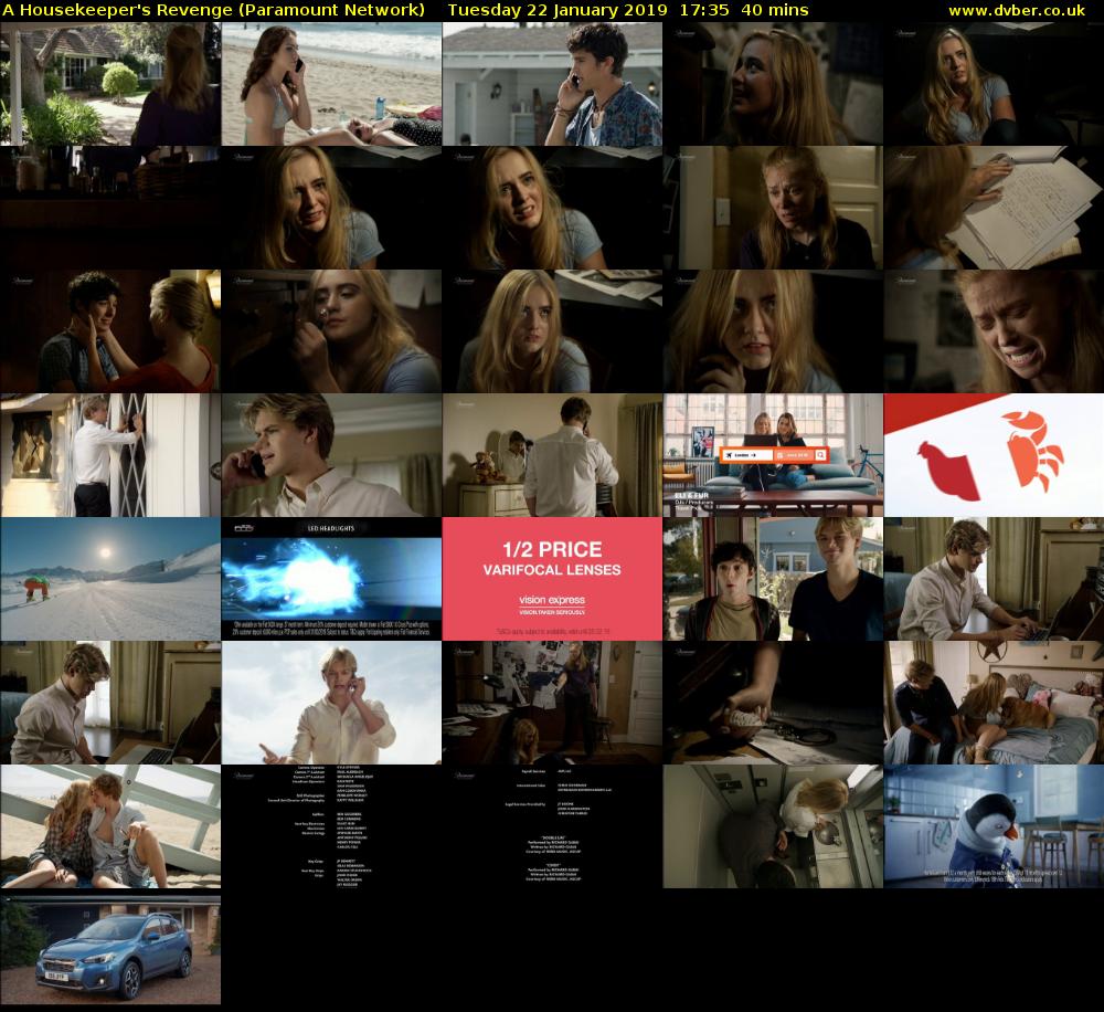 A Housekeeper's Revenge (Paramount Network) Tuesday 22 January 2019 17:35 - 18:15