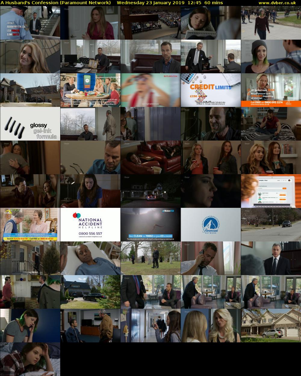 A Husband's Confession (Paramount Network) Wednesday 23 January 2019 12:45 - 13:45